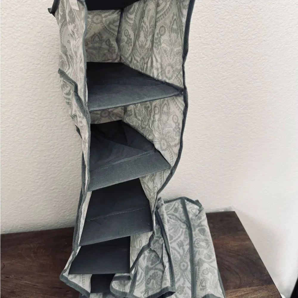 Laura Ashley Gray Closet Hanging Shelves Organizer